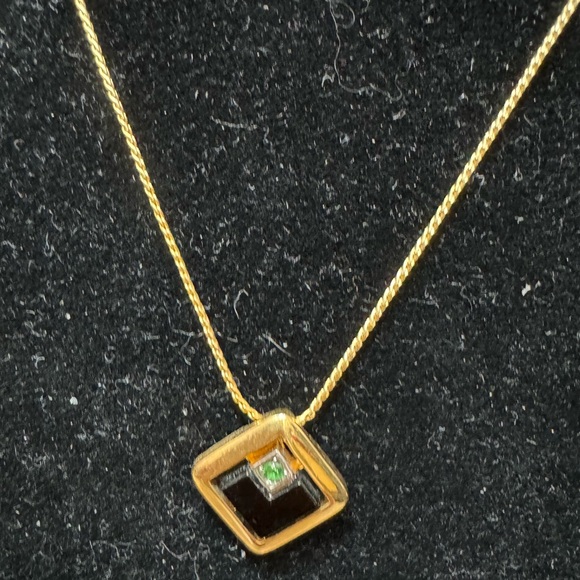 Givenchy Gold Necklace with Black and Green Details - Picture 3 of 6